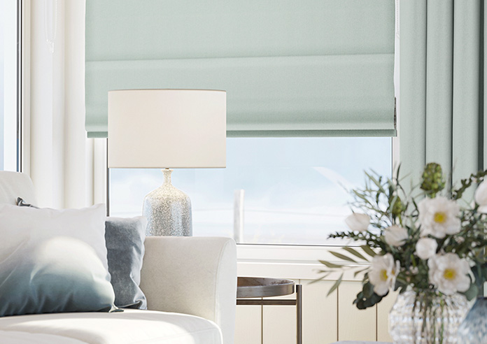 Soft Chevron, Blue Glacier - Motorised Roman Blind - Image 5